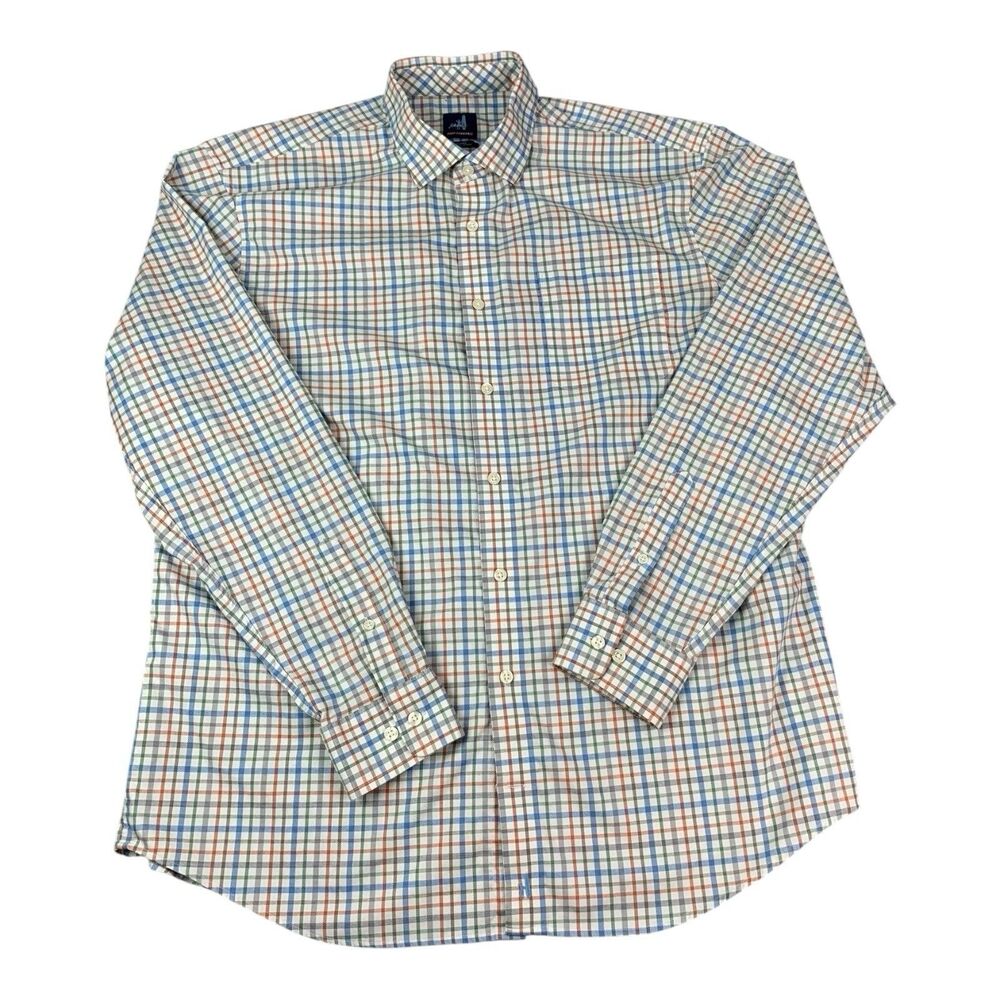 Johnnie-O Prep-Formance Long Sleeve Button Down Shirt, Check, Men’s Size XL